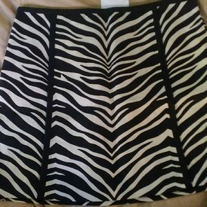 J. Crew Black and White Zebra Print Mini Skirt